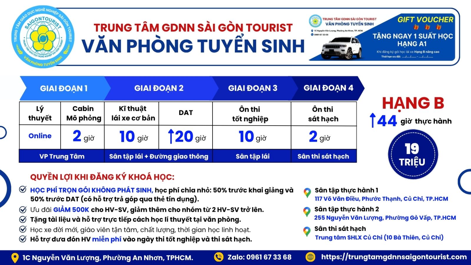 HỌC GPLX HẠNG B GIÁ SINH VIÊN