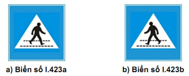 Biển báo I.423 (a,b) “Vị trí người đi bộ sang ngang” Biển báo I.423 (a,b) “Vị trí người đi bộ sang ngang”