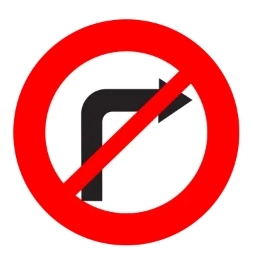 Biển báo giao thông cấm rẽ phải Biển báo giao thông cấm rẽ phải