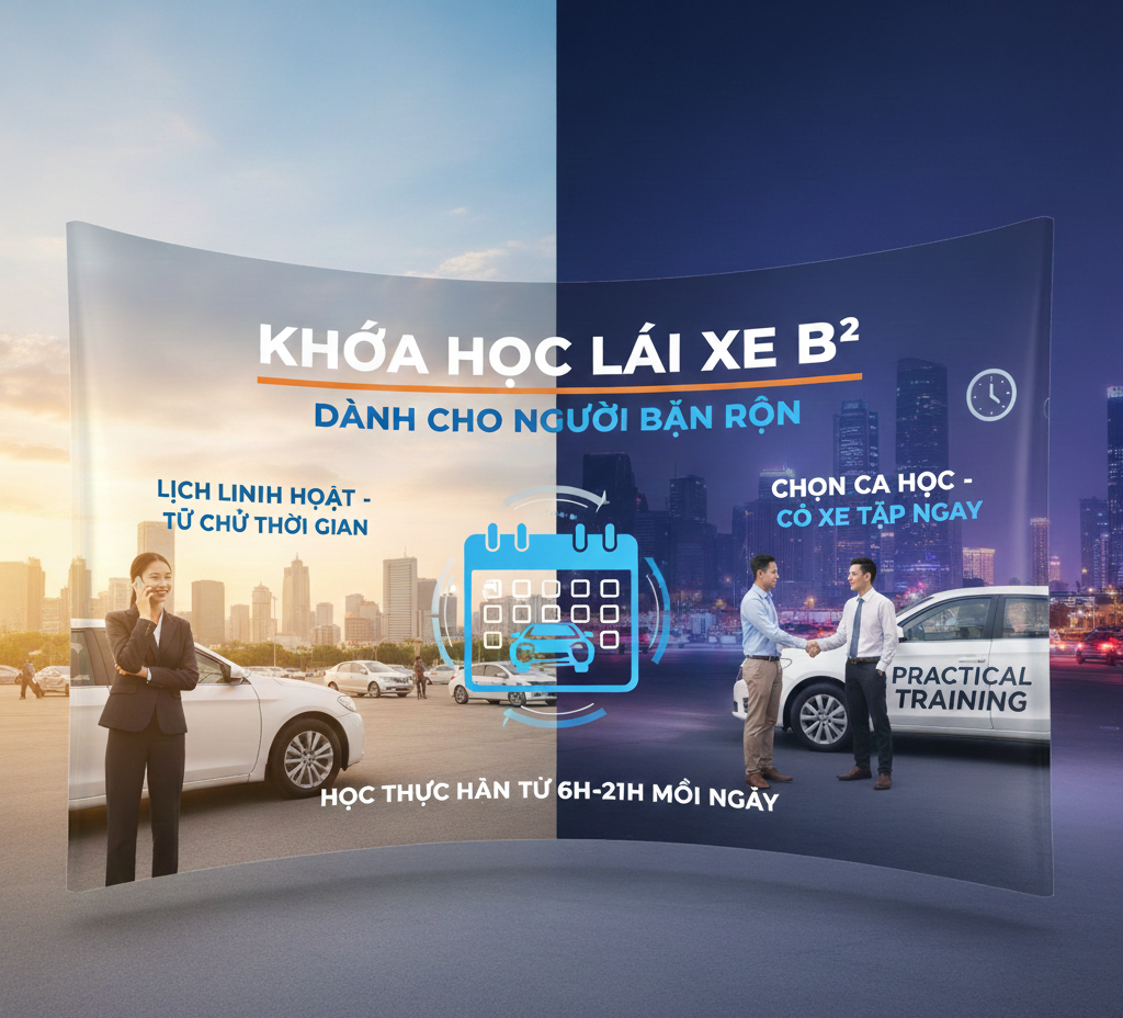 Khóa học lái xe B cho người bận rộn có lịch linh hoạt
